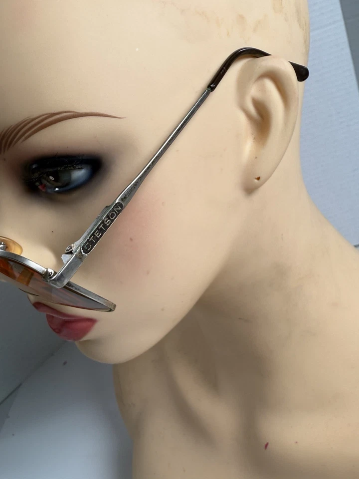 Vintage Stetson Aviator Eyeglasses Frames Metal Sunglasses Optical Eyeglass - Image 4 of 4