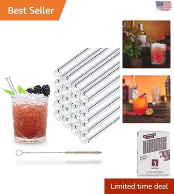 German-Made Reusable Glass Straws - Perfect for Cocktail Mixing & Drinks