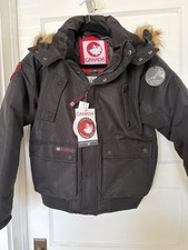 Canada Weather Gear Black Hooded Jacket With Removable Fur Trim Sz 14-16