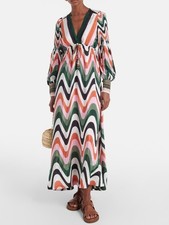 Farm Rio Dress Wave Gradient Maxi Dress Striped Multi Size Medium