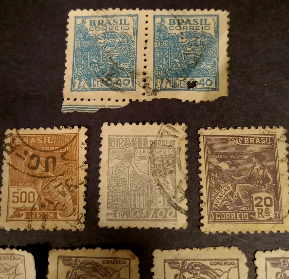 Brazil Stamps Lot 11 1921-1948 Aviation 20r Violet 1929 Handstamped Used Postal - Image 2 of 4