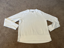 A New Day Women s Long Sleeve Crew Neck Sweatshirt white Small Oversized