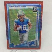 2025 Panini Donruss Optic - Isaac TeSlaa Rated Rookie red wave #219 Lions