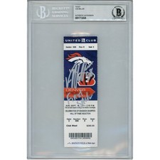Von Miller Autographed Ticket Stub 09/18/01 Slab 1st NFL Sack Beckett 48694