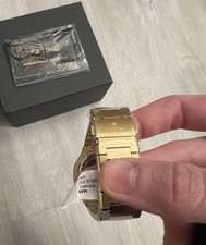  11 IceTime ALPHA Yellow 42mm Men's Yellow Gold Steel Watch Iced 0.10ct Diamonds
