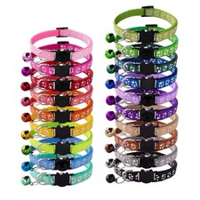 19Pcs Puppy Collars for Litter, Adjustable Dog Collars, Breakaway footprint