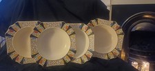 RARE SET 4 DEVONWARE FIELDINGS ART DECO DISHES NUMBERED C1920s EXC CON COLL ITEM