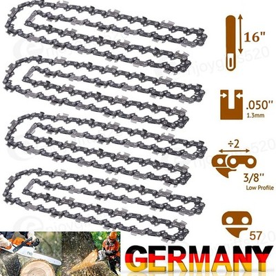 4X Sägekette 16 Zoll 40cm 1,3mm 3/8'' 57 TG für Bosch Einhell Elektro Kettensäge
