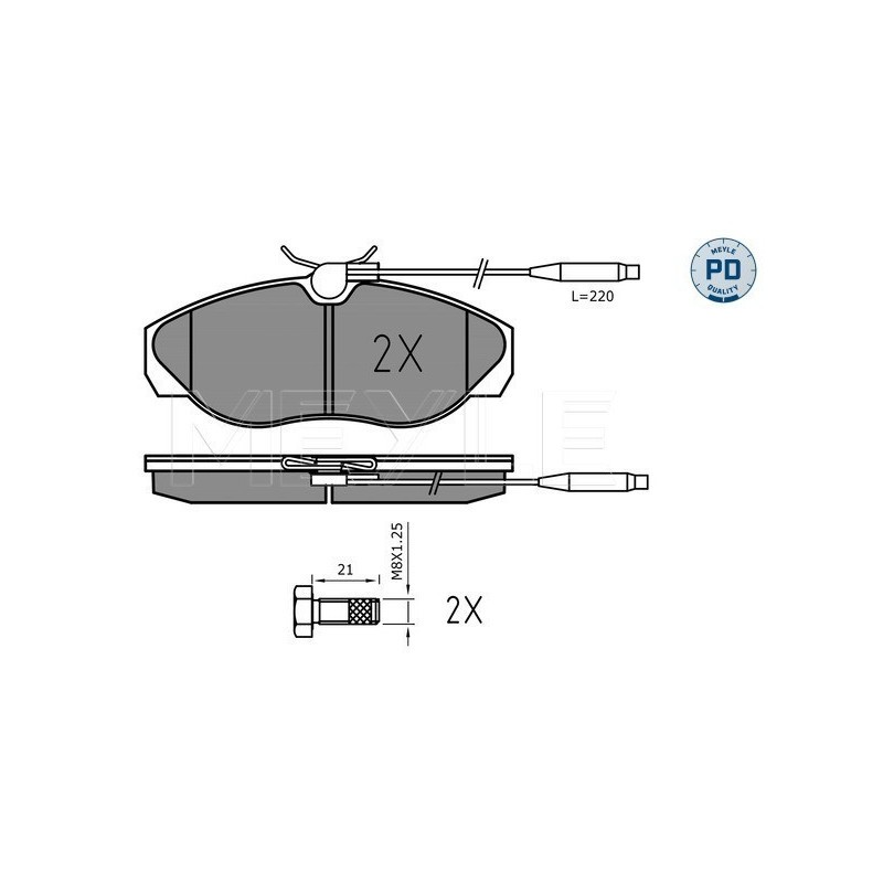 MEYLE 025 217 9719/PD Brake Pads Set Front for Ducato Boxer JUMPER