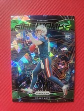 2024 Panini Prizm - Fireworks Drake Maye #22 Green Ice Prizm (RC)