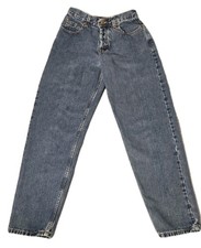 Vtg Eddie Bauer Jeans Womens 8 Button Fly 26x29 High Rise Tapered Mom Med Wash