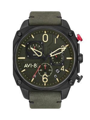 AVI-8 Hawker Hunter Retrograde Stainless Steel 45mm Japanese Quartz Wristwatch