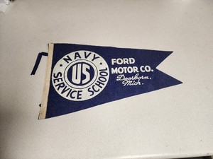 Original WW2 Felt Pennat Flag for Ford Motor Co. US Navy Service School