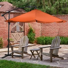10ft Outdoor Patio Umbrella Offset Hanging Market Umbrella Aluminum Pole Base