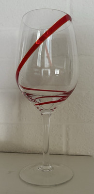 Red Swirl Wine Glass, 9'' tall, 20 oz.