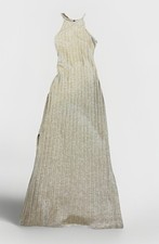 Amadi Anthropologie XS Beige Knit Sleeveless Halter Belt Caroline Midi Dress(A5)