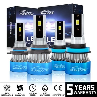 H11 9005 LED Headlight KIT Combo Bulbs 30000K High&Low Beam Super Bright White