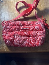 Supreme Red Paisley Shoulder Bag Zip Closure ...