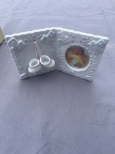 Baby Blessing "It's a Girl " Photo Frame Porcelain 2 x 3  Photo - NEW Vintage