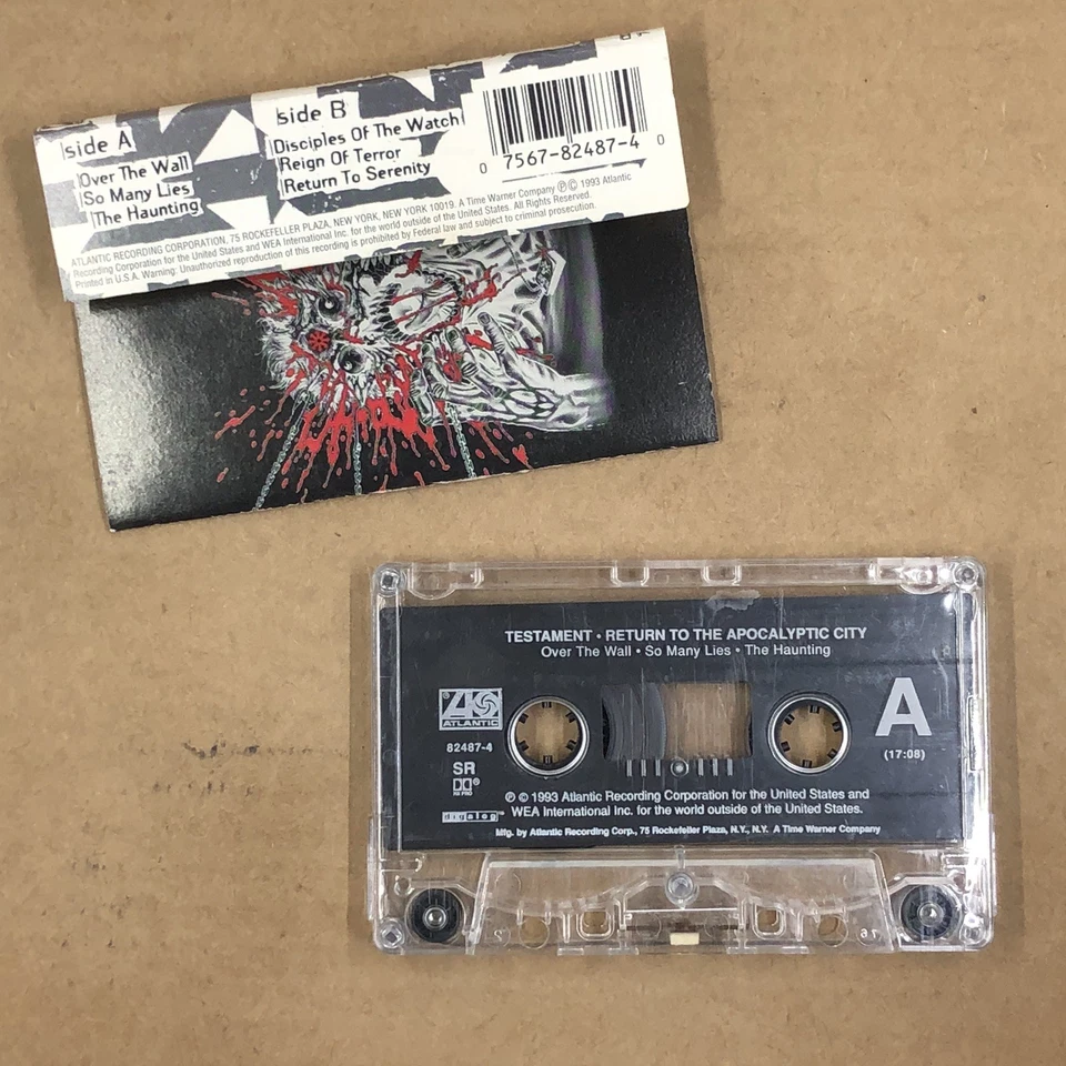 TESTAMENT Cassette Tape 80s Metal Thrash RETURN TO THE APOCALYPTIC CITY - Image 2 of 4