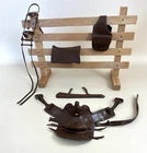 Marx Johnny West Original Brown Western Thunderbolt Saddle Set (Near mint)