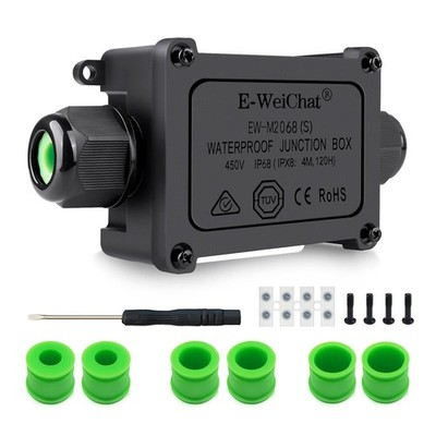 Junction Box Outdoor Waterproof Electrical Box, 2 Way Plug Line Plastic Exter...