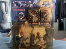 Johnny Bench Joe Morgan Autographed Classic Doubles 1998 Cincinnati Reds Figures