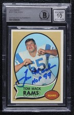 BAS 1970 Topps Tom Mack #151 Authentic Auto HOF 0e1b