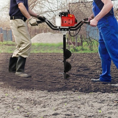3HP 63cc EPA Gas Earth 2 Man Post Hole Digger Machine 7500rpm + 8'' Auger Bit US