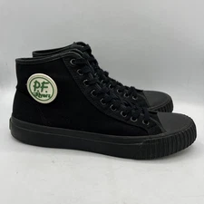 PF Flyer Mens 9.5 Sandlot MC2001SD Center High Top Canvas Sneaker Black