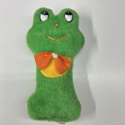 Vintage Eden 7" Plush Frog Rattle Baby Toy Lovey