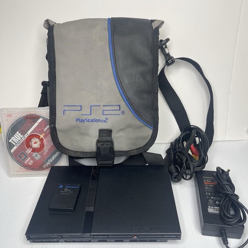 PlayStation 2 Slim Con Borsa Trasporto Gioco True Crime *non legge disco*