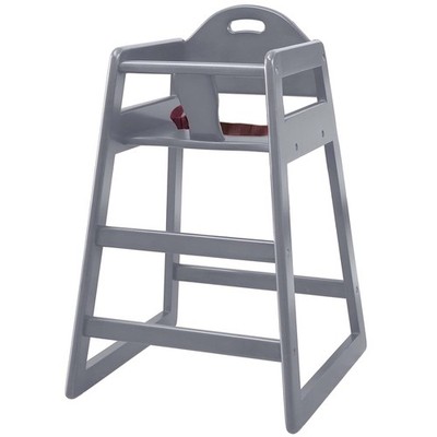 Wooden High Chair for Baby & Toddler   Restaurant-Style Stackable Gray 