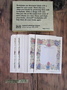 Vintage Antioch 25 Self Stick Book Plates Woodland Animals Old Mother West Wind
