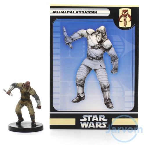 Star Wars Miniatures Bounty Hunters 15/60 Aqualish Assassin w/ Card COMBO Ship