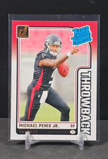 2024 Donruss Michael Penix Jr Rated Rookie Throwback Insert Card #3 Falcons