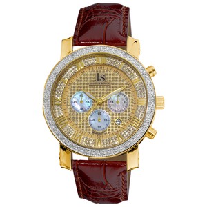 Men-039-s-Joshua-amp-Sons-JS-28-03-Quartz-Chronograph-Diamond-Brown-Leather-Watch
