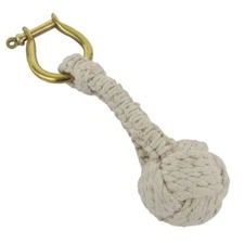 Monkey Fist Keychain White Nautical Maritime Sailor's Key Ring sailor rope knot