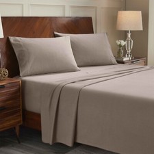 Rome 100 Cotton Brushed Flannel Bed Sheets Solid Deep Pocket Sheet Set
