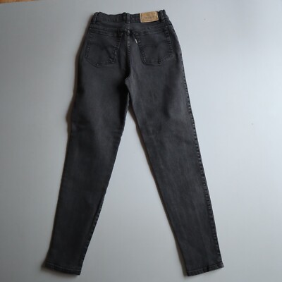 Vtg 900 Series High Waist Black Stretch Levis Jeans tag 9 Measure 24 x 29 Goth