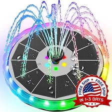 LED Fuente De Agua Solar Para Jardin Piscina Estanque Energia Solar Decoracion..