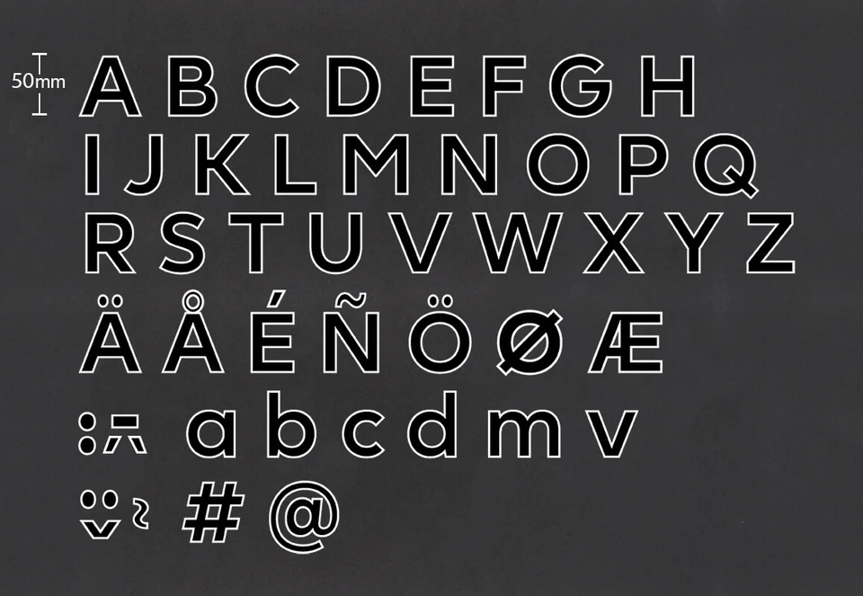 2019 - 2023 OFFICIAL AVERY DENNISON PREMIER LEAGUE BLACK PLAYER SIZE LETTERS