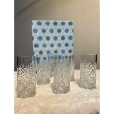 Vintage Bohemia Crystal Water Glasses Set of 6 Pieces