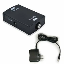 Optical to Coax S/PDIF Coaxial Digital Audio Converter + Power Adapter