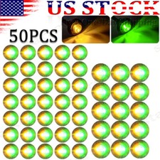 50x Dual Color Led Marker Lights 34 Round Ambergreen Bullet Light Trailer 12v