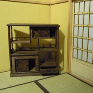 Figurine en bois maison de poupée 1:12 meuble japonais coffre à thé de chambr...