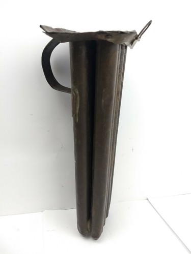 8-Taper Primitive Candlestick Wax Metal Mold, Handle & Hook 10" Tall Collectable - Picture 5 of 12