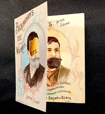 Buckinghams Whisker Dye - SCARCER Hair Before & After Novelty Trade Card SR.M.bw