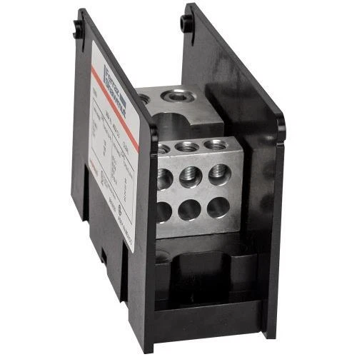 FERRAZ-SHAWMUT MPDB67541, PDB, 460A, 1-pole, 2 holes (in) 4/0-#6, 6 holes (out) #2-14