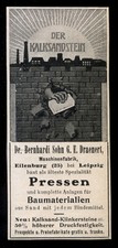 Alte Werbung 1909  Der Kalksandstein Dr. Bernhard Sohn G. E. Draenert Leipzig